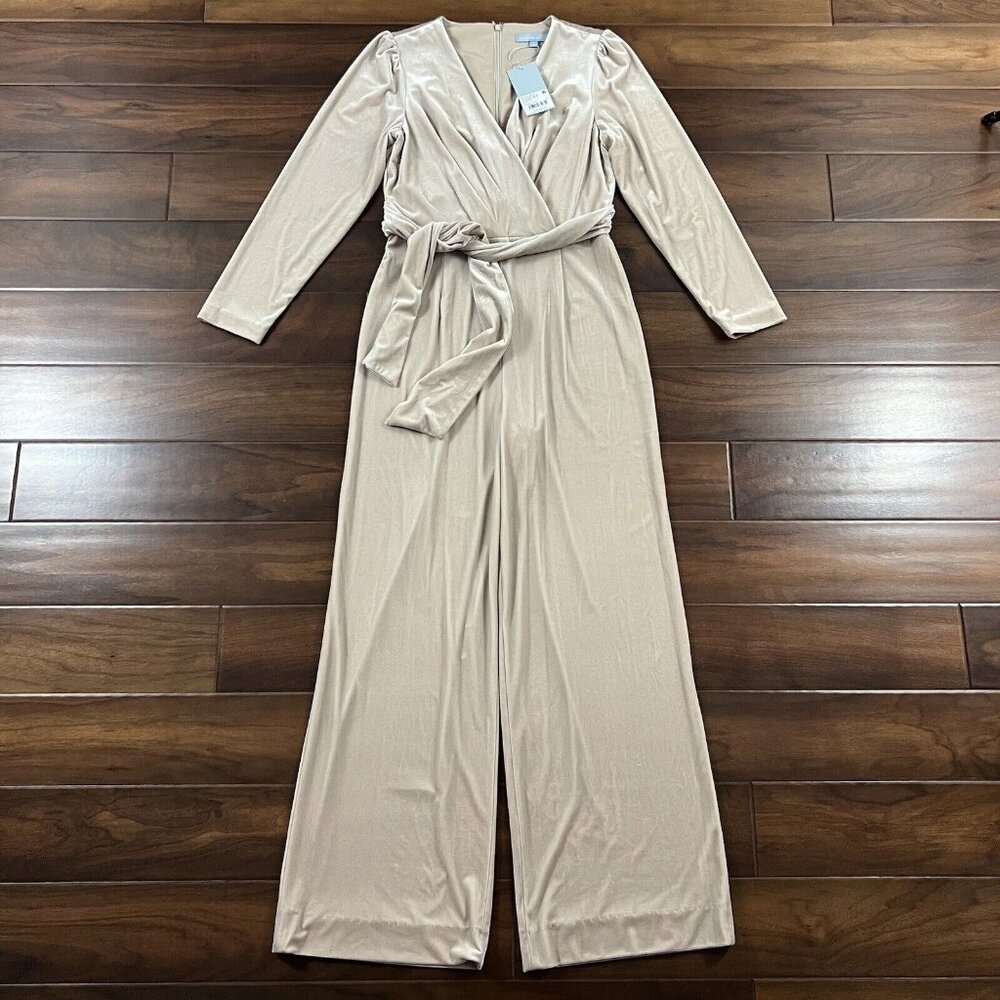 Antonio Melani‎ Women's Size 6 Gold Beige Velvet Long Sleeve Miranda Jumpsuit